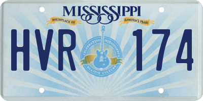 MS license plate HVR174