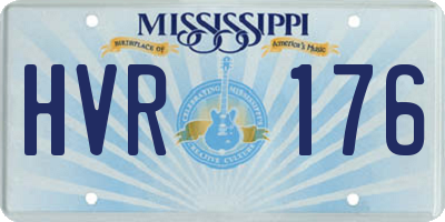 MS license plate HVR176