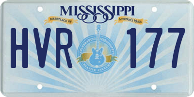 MS license plate HVR177