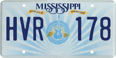 MS license plate HVR178