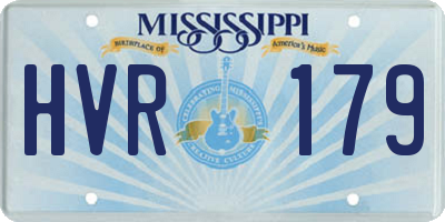MS license plate HVR179