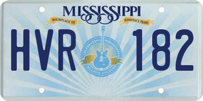MS license plate HVR182
