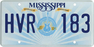 MS license plate HVR183
