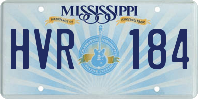 MS license plate HVR184