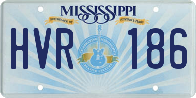 MS license plate HVR186