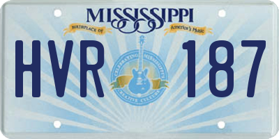 MS license plate HVR187