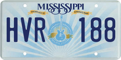 MS license plate HVR188