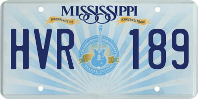 MS license plate HVR189
