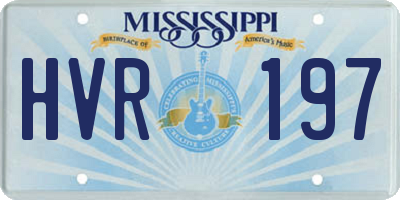 MS license plate HVR197
