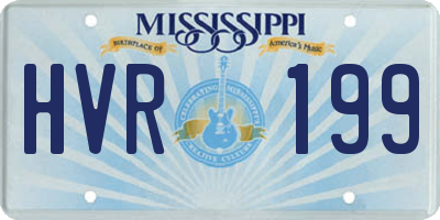 MS license plate HVR199