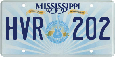 MS license plate HVR202