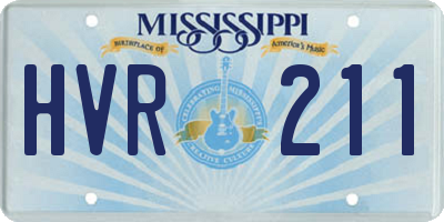 MS license plate HVR211