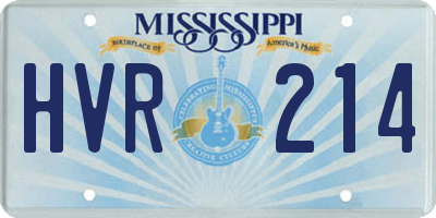 MS license plate HVR214