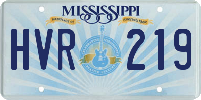 MS license plate HVR219