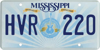 MS license plate HVR220