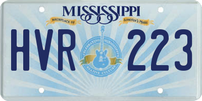 MS license plate HVR223
