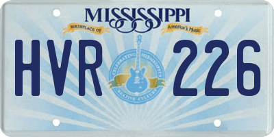 MS license plate HVR226