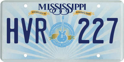 MS license plate HVR227