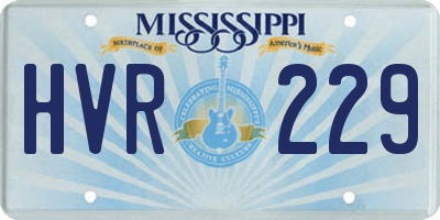 MS license plate HVR229