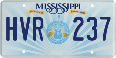 MS license plate HVR237