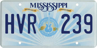 MS license plate HVR239