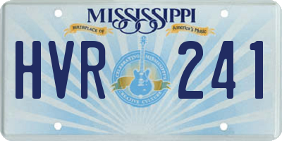 MS license plate HVR241