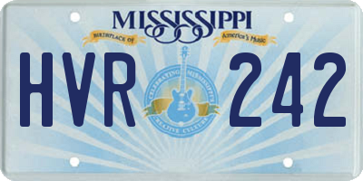 MS license plate HVR242