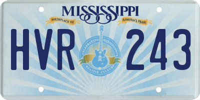 MS license plate HVR243