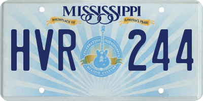 MS license plate HVR244