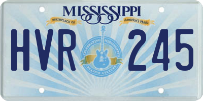 MS license plate HVR245