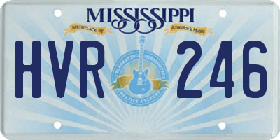 MS license plate HVR246