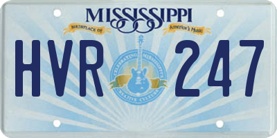 MS license plate HVR247