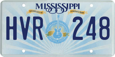 MS license plate HVR248