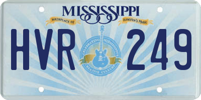 MS license plate HVR249