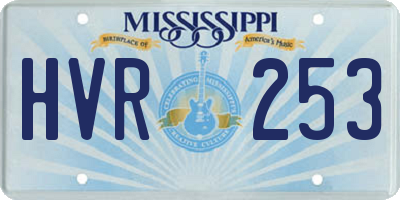 MS license plate HVR253