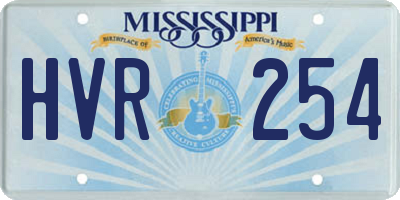 MS license plate HVR254
