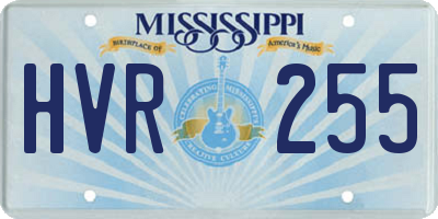 MS license plate HVR255