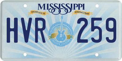 MS license plate HVR259