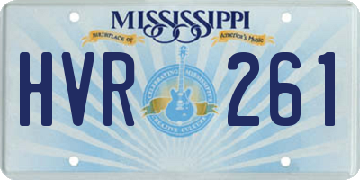 MS license plate HVR261