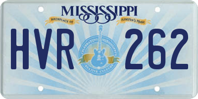MS license plate HVR262