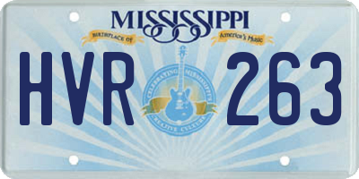 MS license plate HVR263
