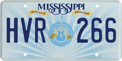MS license plate HVR266