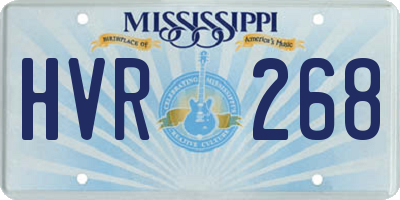 MS license plate HVR268