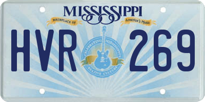 MS license plate HVR269