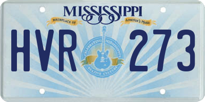 MS license plate HVR273