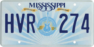 MS license plate HVR274