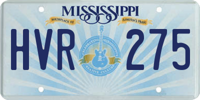 MS license plate HVR275