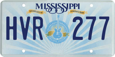 MS license plate HVR277