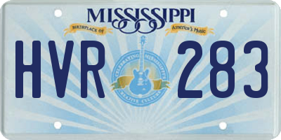 MS license plate HVR283