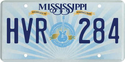 MS license plate HVR284